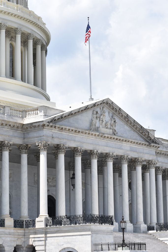 The facade of a stately capital building, symbolizing governance and the public sector's architectural grandeur.