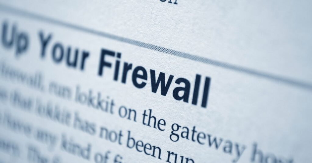 Close-up of an article's header text highlighting the word 'Firewall