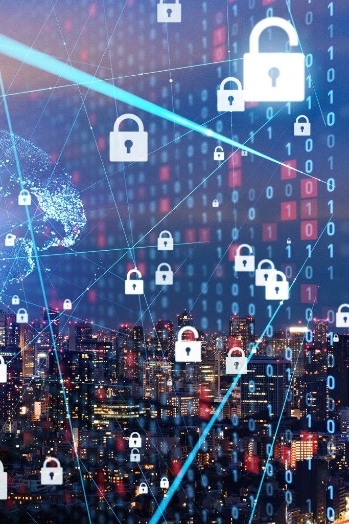 IT outsourcing helps Louisville businesses streamline their operations, depicted by enhanced cybersecurity and data flow protection. Our services ensure that local companies can rely on us for secure, managed IT services