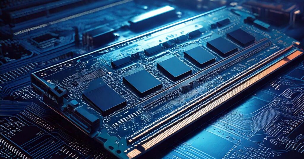 A circuit board representing memory management techniques to free up computer RAM.