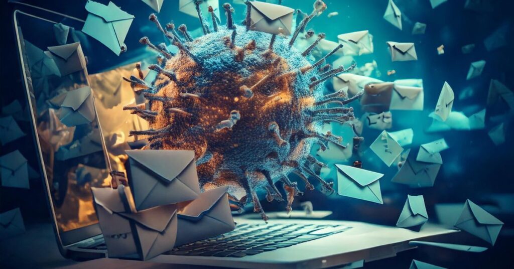 sending a phishing email, with a human psychology symbol in the background.